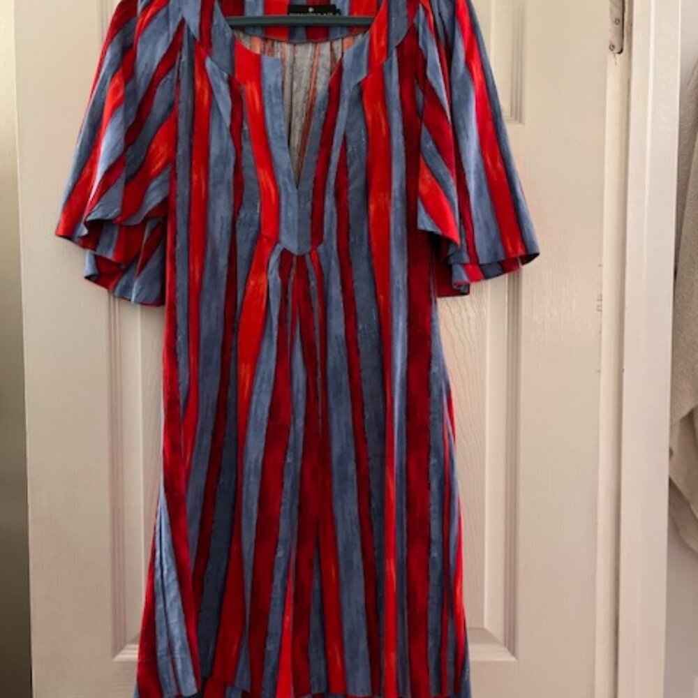 Pomander Place Red and Blue Dress from Tuckernuck Size Medium